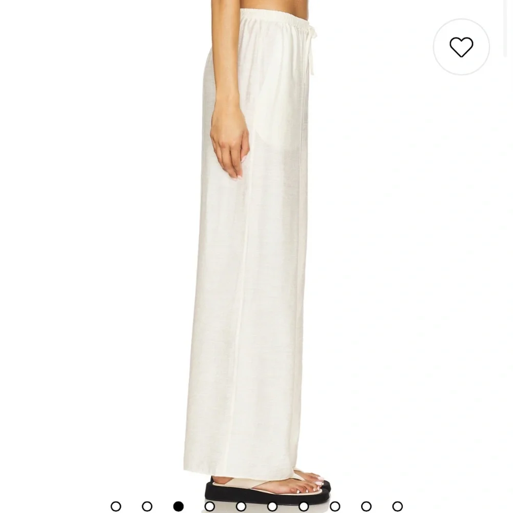 NWT Onia Textured Gauze Wide Leg Pant in Egret Size Medium